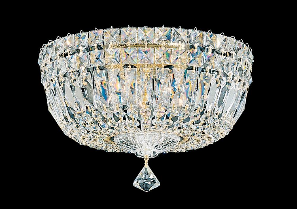 Petit Crystal Deluxe 5 Light 120V Flush Mount in Aurelia with Clear Optic Crystal