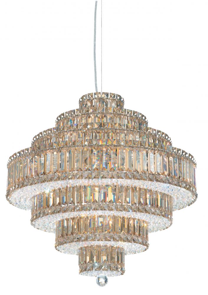 Plaza 25 Light 120V Pendant in Polished Stainless Steel with Clear Crystals from Swarovski