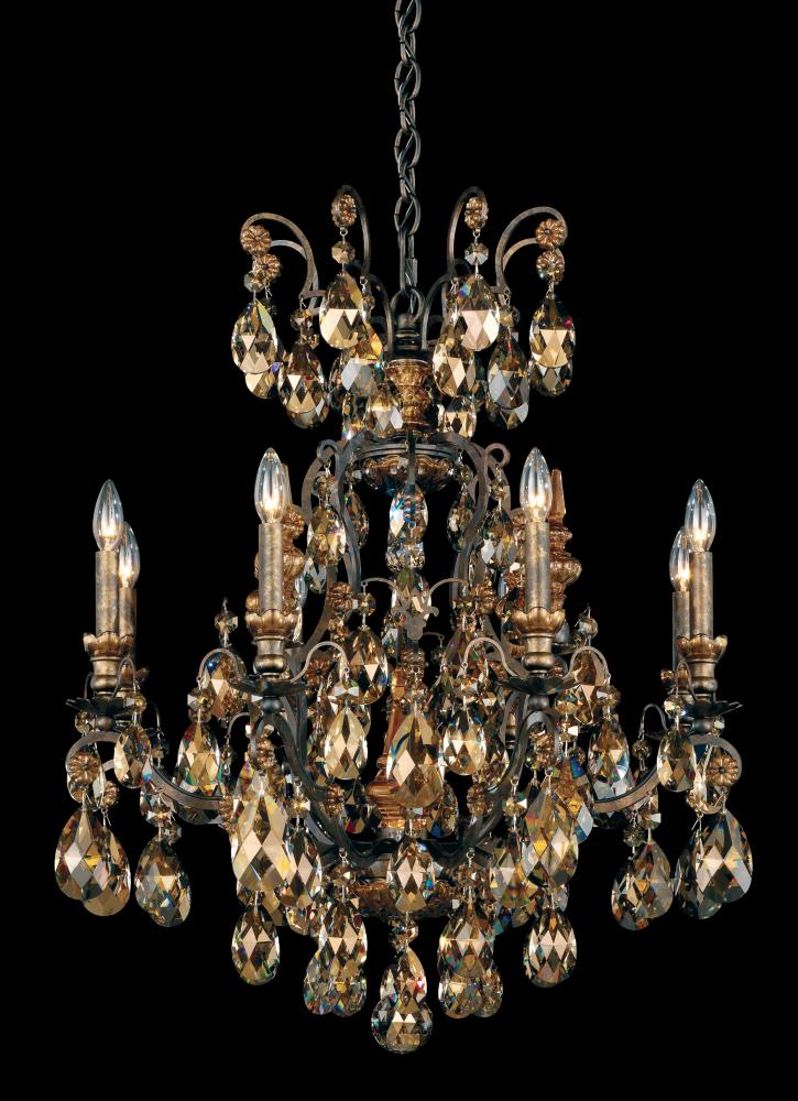Renaissance 9 Light 120V Chandelier in Heirloom Gold with Clear Crystals from Swarovski