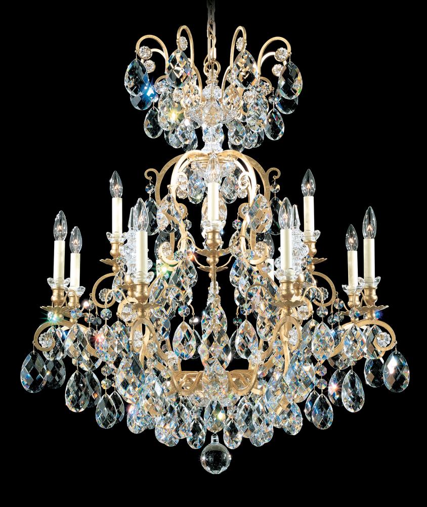 Renaissance 13 Light 120V Chandelier in Heirloom Gold with Clear Heritage Handcut Crystal