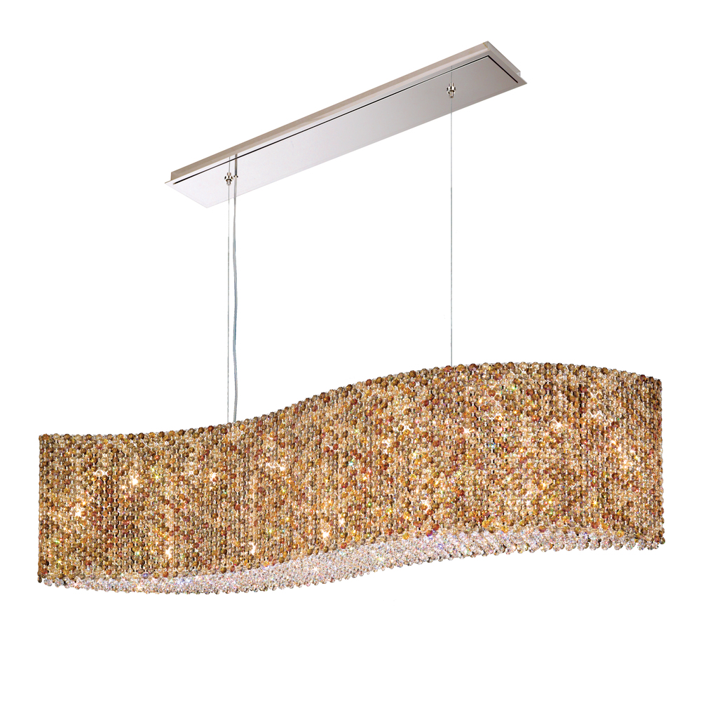 Refrax 21 Light 120V Linear Pendant in Polished Stainless Steel with Clear Crystals from Swarovski