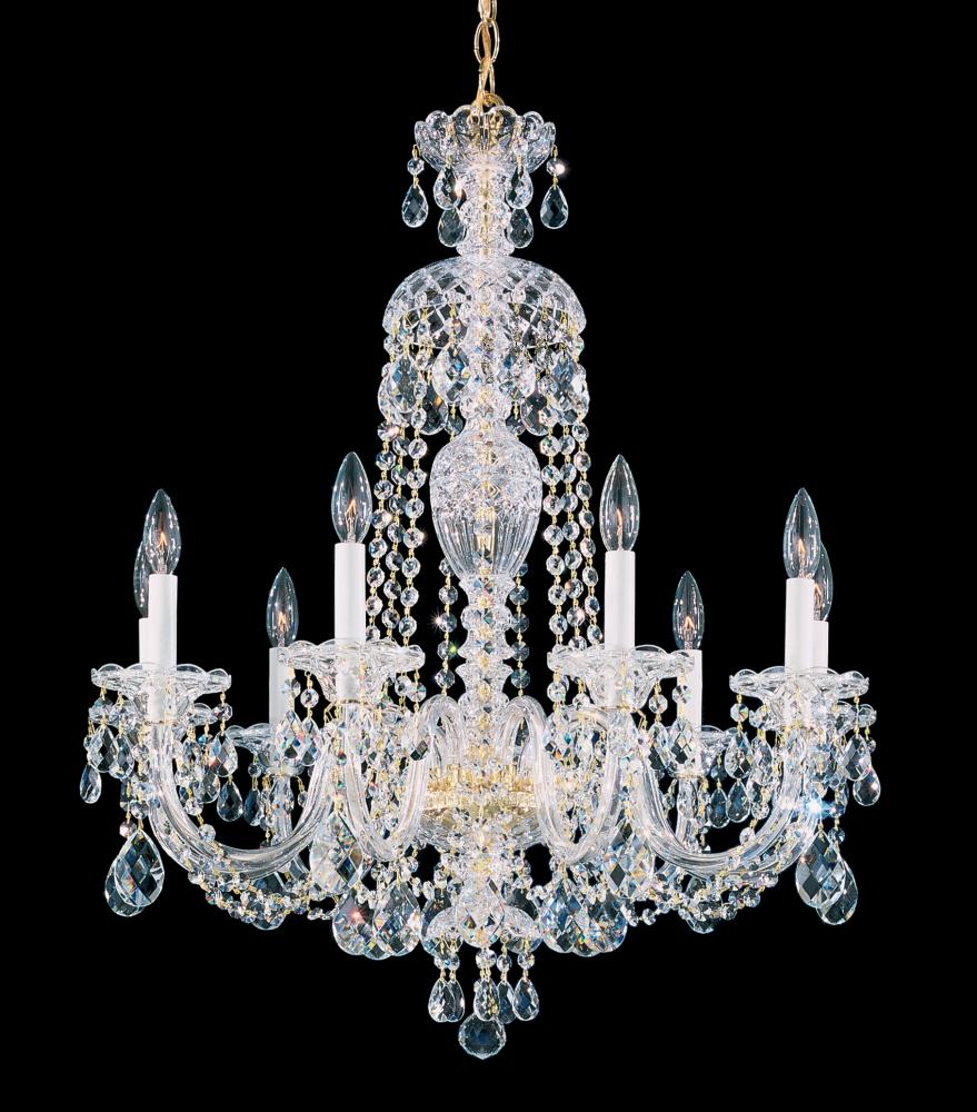 Sterling 9 Light 120V Chandelier in Aurelia with Clear Heritage Handcut Crystal