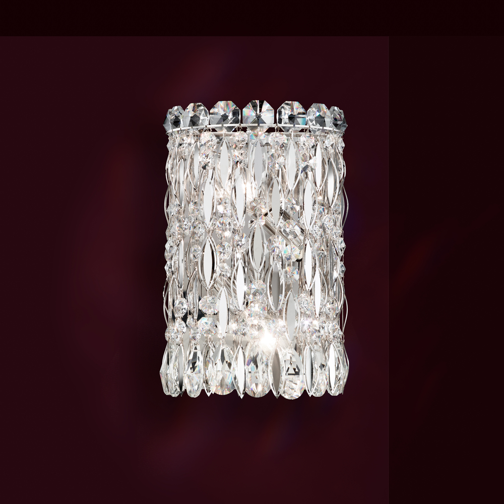 Sarella 2 Light 120V Bath Vanity & Wall Light in White with Clear Crystals from Swarovski