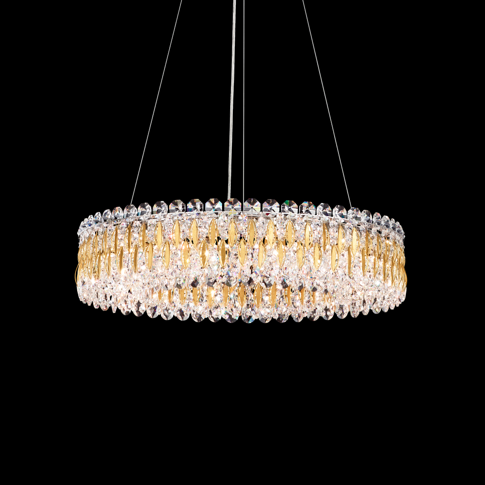 Sarella 12 Light 120V Pendant in White with Clear Crystals from Swarovski