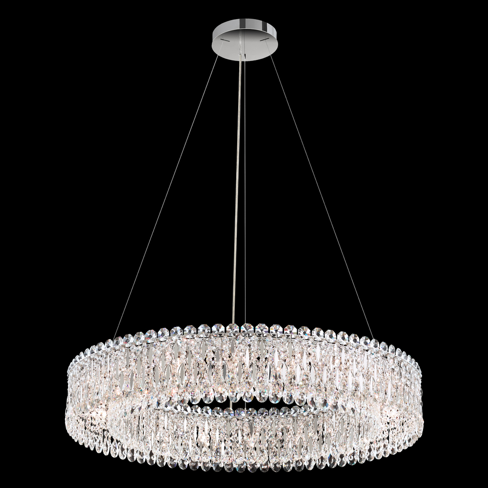 Sarella 18 Light 120V Pendant in White with Clear Crystals from Swarovski