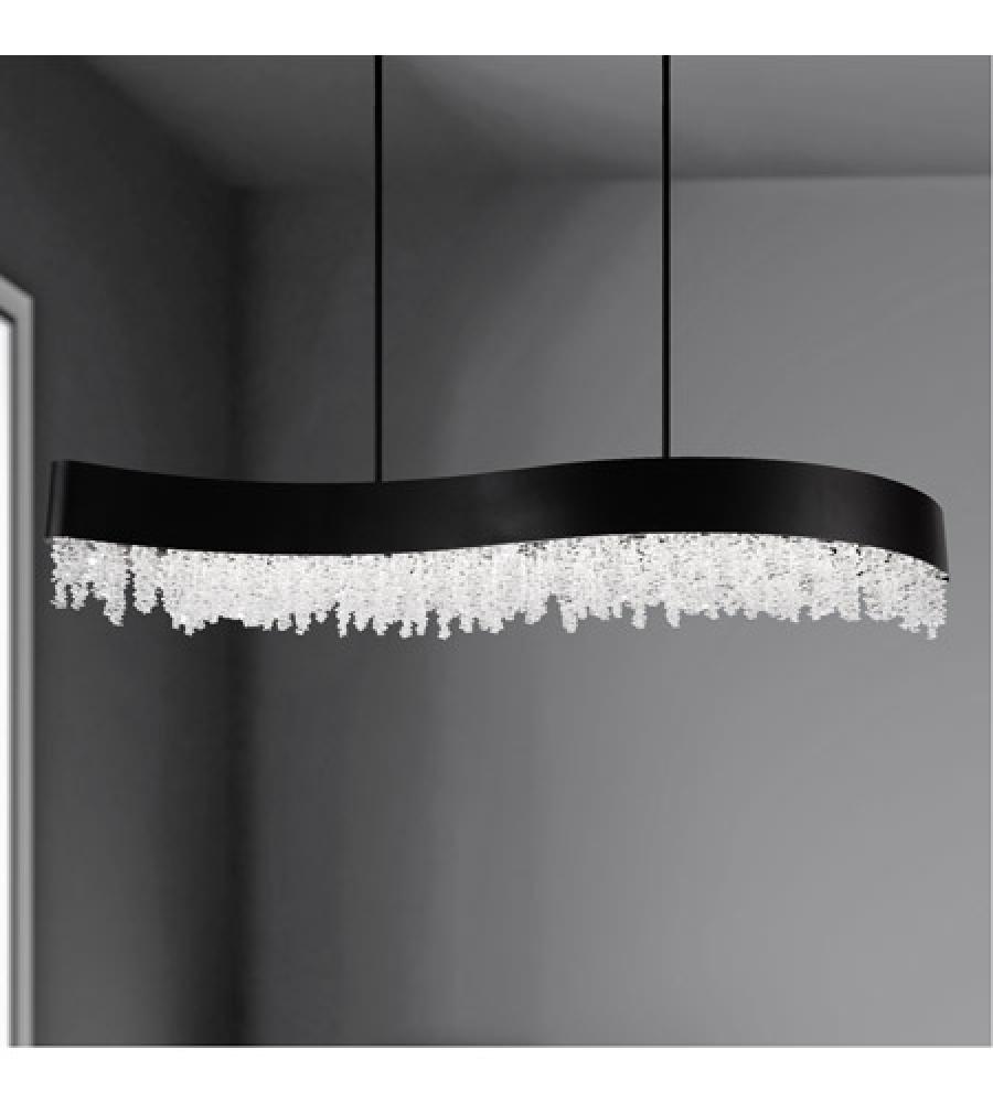 Soleil 47IN LED 3000K/3500K/4000K 120V-277V Pendant in Black with Optic Crystal
