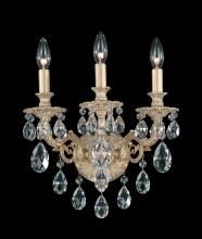 Schonbek 1870 5643-26S - Milano 3 Light 120V Wall Sconce in French Gold with Clear Crystals from Swarovski