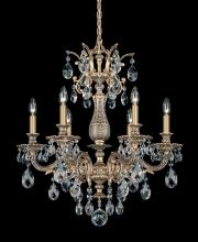 Schonbek 1870 5676-26S - Milano 6 Light 120V Chandelier in French Gold with Clear Crystals from Swarovski