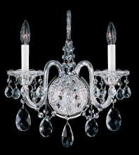 Schonbek 1870 2991-211H - Sterling 2 Light 120V Wall Sconce in Aurelia with Clear Heritage Handcut Crystal