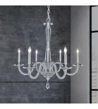 Schonbek 1870 S9230-702O - Habsburg 6 Light 120V Chandelier in Polished Chrome with Optic Crystal