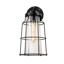 Justice Design Group FSN-7684W-SEED-MBLK - Zuma 1-Light Outdoor Wall Sconce
