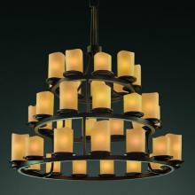 Justice Design Group CNDL-8712-14-AMBR-DBRZ-LED36-25200 - Dakota 36-Light 3-Tier Ring LED Chandelier