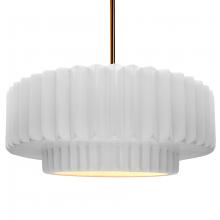 Justice Design Group CER-6555-WHT-BRSS-RIGID-LED1-700 - Large Tier Pleated LED Pendant