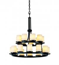 Justice Design Group FSN-8767-10-WEVE-DBRZ - Dakota 21-Light 2-Tier Ring Chandelier