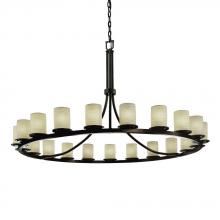 Justice Design Group POR-8716-10-PLET-DBRZ - Dakota 21-Light 1-Tier Ring Chandelier