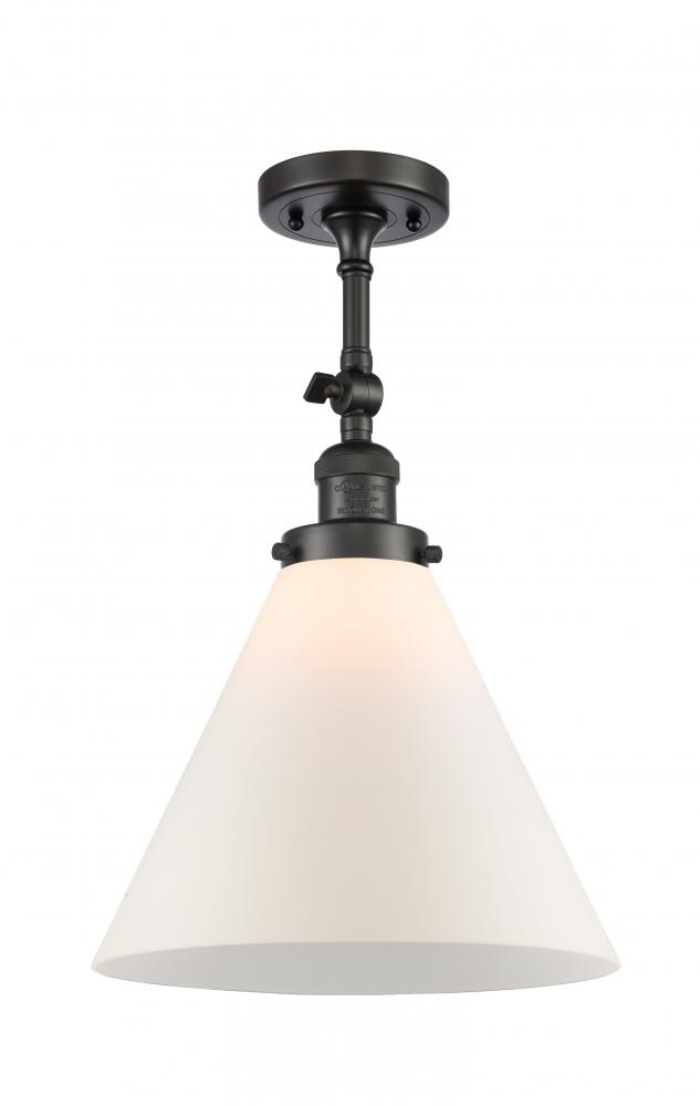 Cone - 1 Light - 12 inch - Oil Rubbed Bronze - Adjustable Semi-Flush Mount