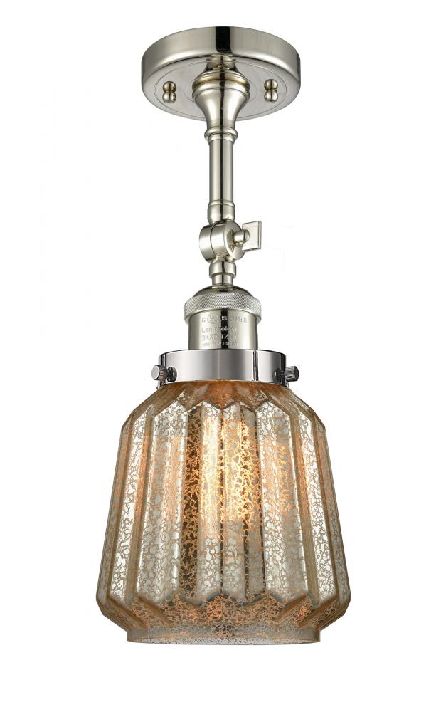 Chatham - 1 Light - 7 inch - Polished Nickel - Adjustable Semi-Flush Mount