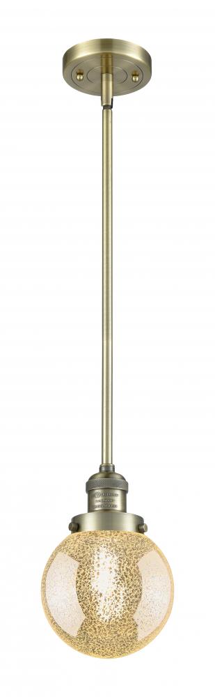 Beacon - 1 Light - 6 inch - Antique Brass - Stem Hung - Mini Pendant