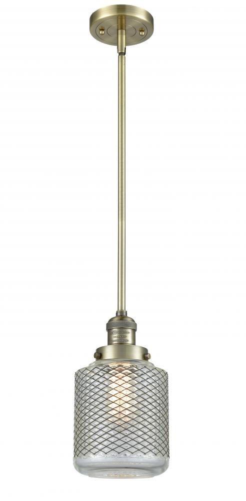 Stanton - 1 Light - 6 inch - Antique Brass - Stem Hung - Mini Pendant