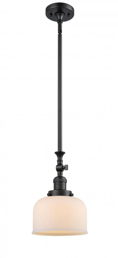 Bell - 1 Light - 8 inch - Matte Black - Stem Hung - Adjustable Mini Pendant