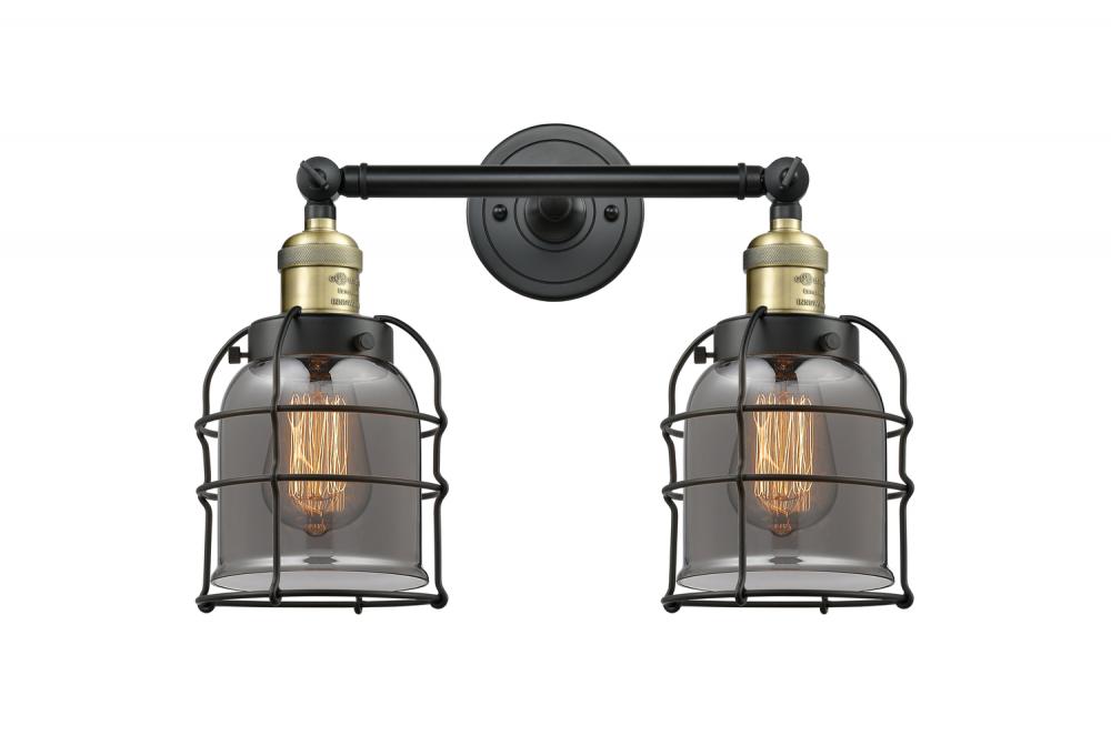 Bell Cage - 2 Light - 16 inch - Black Antique Brass - Adjustable Bath Vanity Light