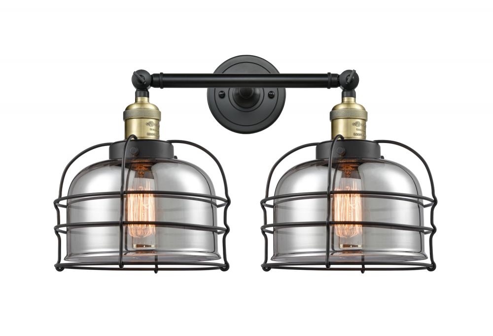 Bell Cage - 2 Light - 19 inch - Black Antique Brass - Adjustable Bath Vanity Light