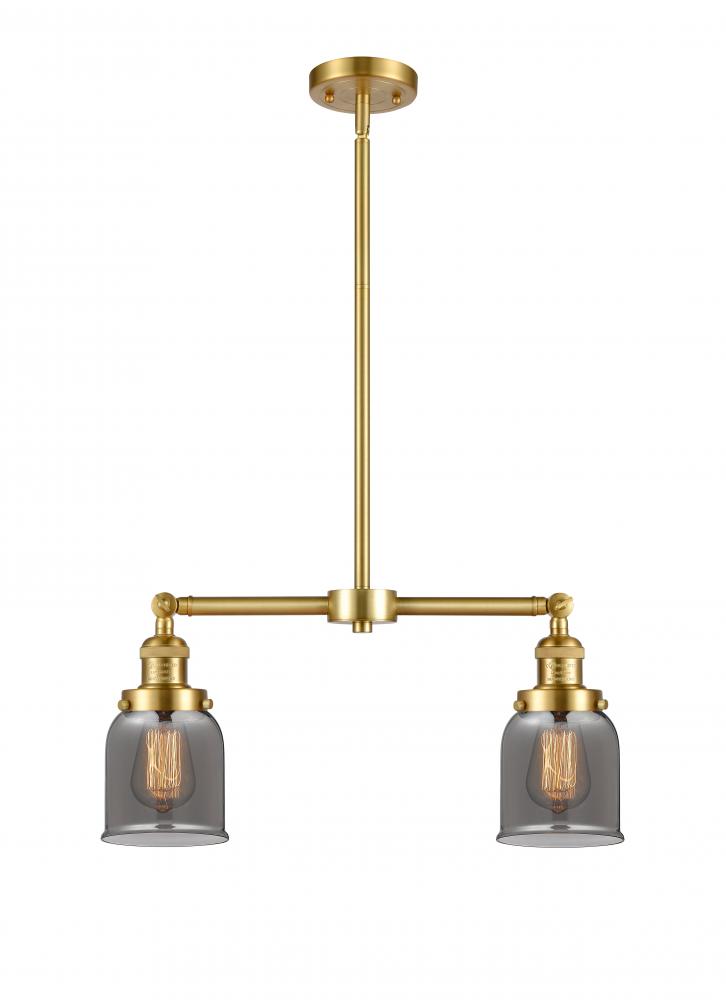 Bell - 2 Light - 21 inch - Satin Gold - Stem Hung - Adjustable Island Light