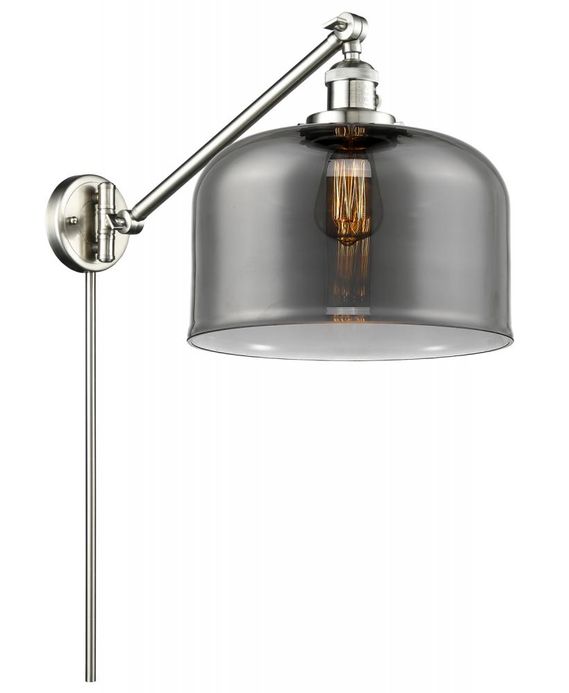 Bell - 1 Light - 12 inch - Brushed Satin Nickel -Adjustable Swing Arm