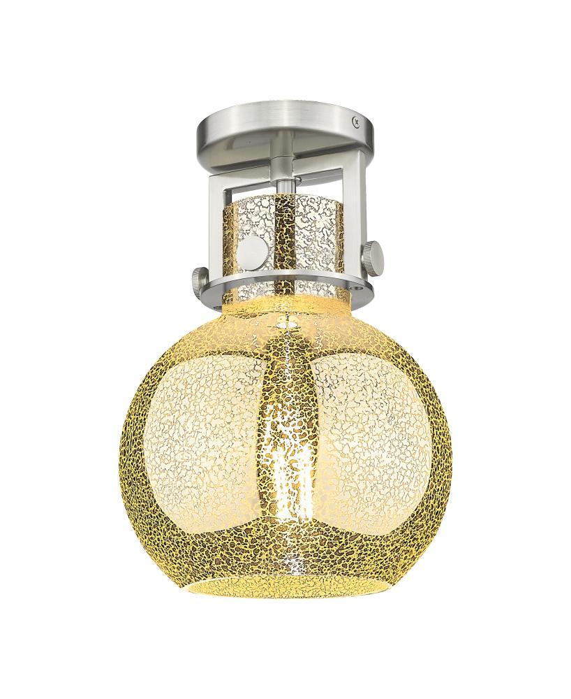 Newton Sphere - 1 Light - 8 inch - Satin Nickel - Flush Mount