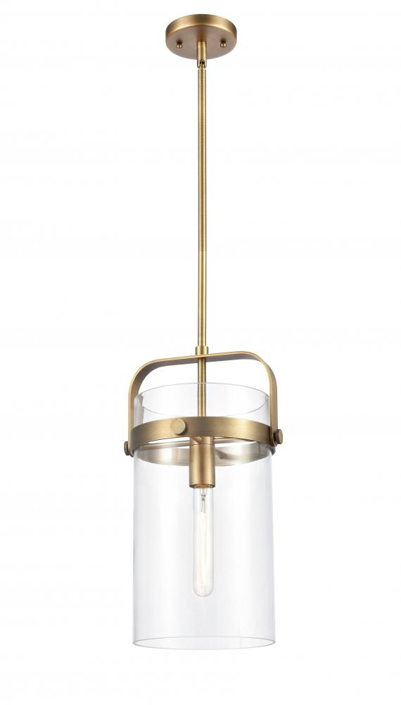 Pilaster - 1 Light - 8 inch - Brushed Brass - Pendant