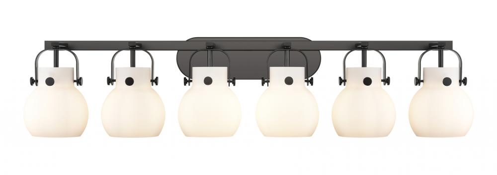 Pilaster II Sphere - 6 Light - 46 inch - Matte Black - Bath Vanity Light