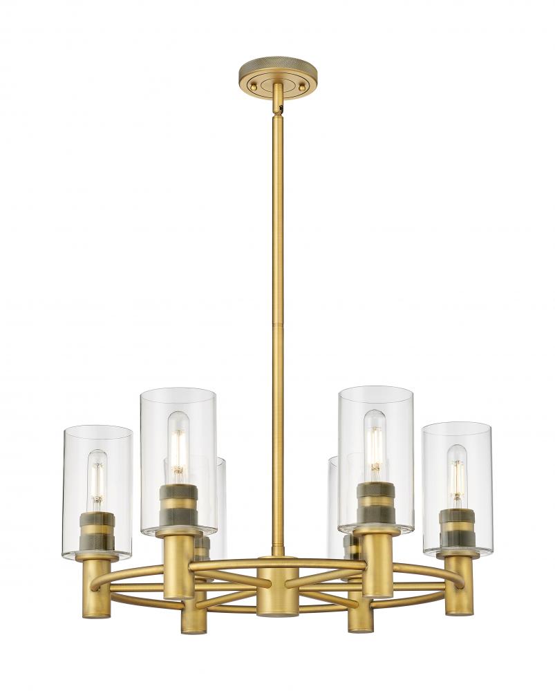 Crown Point - 6 Light - 24 inch - Brushed Brass - Chandelier