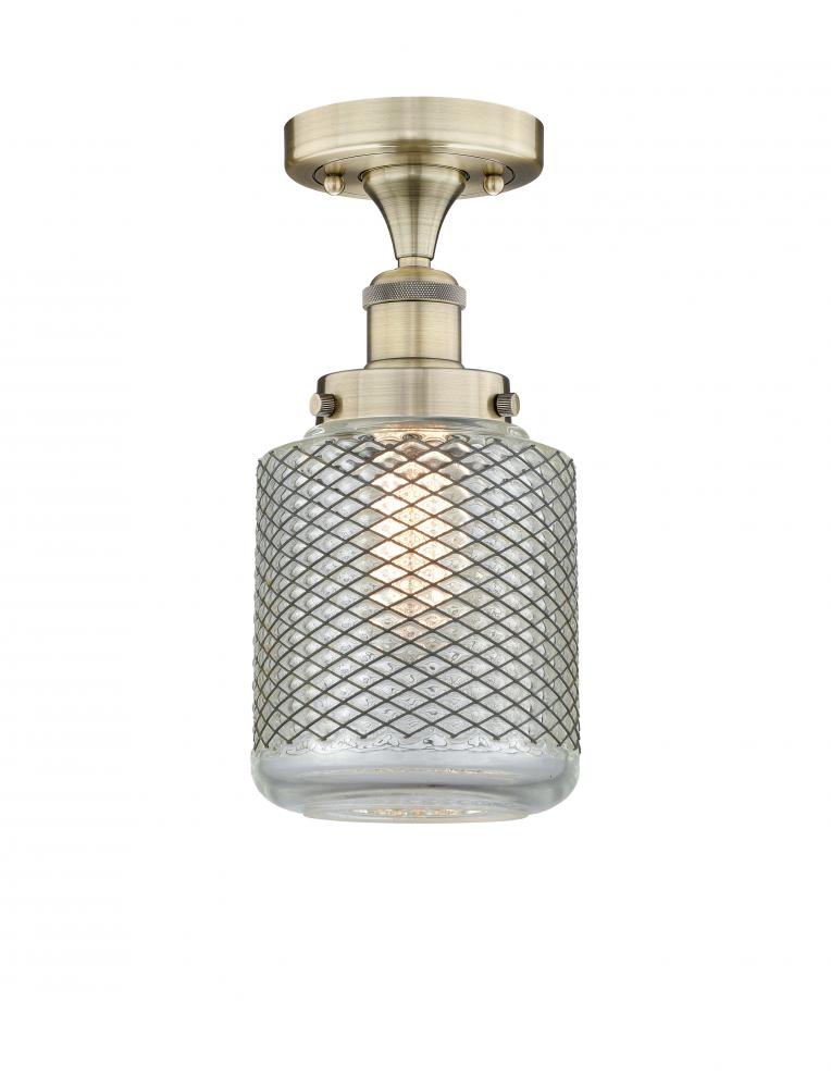 Stanton - 1 Light - 6 inch - Antique Brass - Semi-Flush Mount