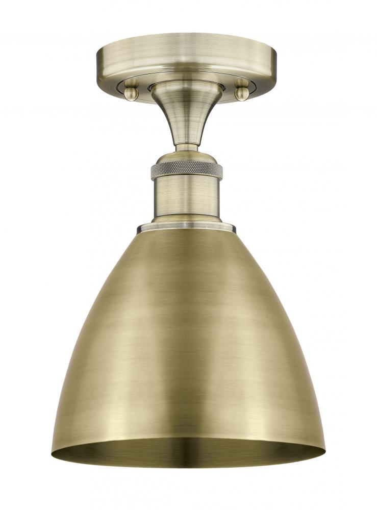 Bristol - 1 Light - 8 inch - Antique Brass - Semi-Flush Mount