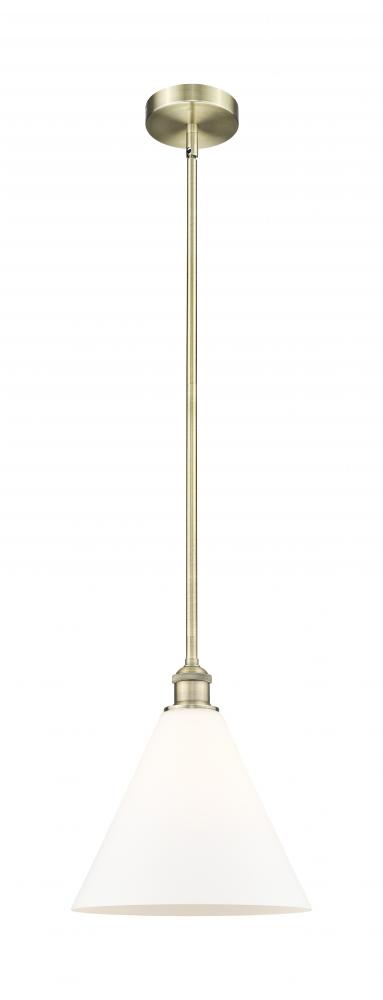 Berkshire - 1 Light - 12 inch - Antique Brass - Cord hung - Mini Pendant