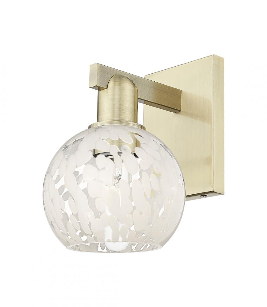 White Mouchette - 1 Light - 6 inch - Antique Brass - Sconce