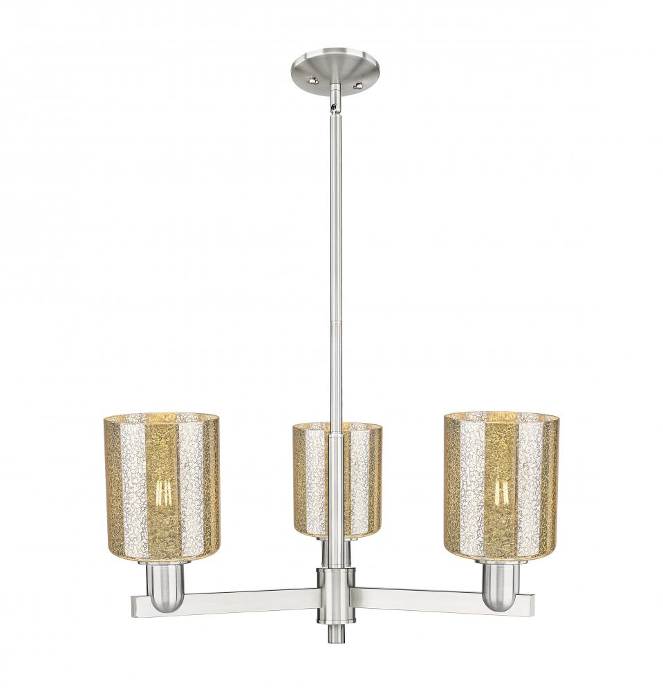 Cobbleskill - 3 Light - 27 inch - Satin Nickel - Stem hung - Flush Mount