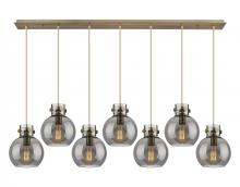 Innovations Lighting 127-410-1PS-BB-G410-8SM - Newton Sphere - 7 Light - 52 inch - Brushed Brass - Cord hung - Linear Pendant