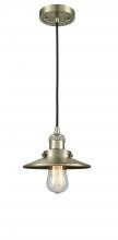 Innovations Lighting 201C-AB-M4-LED - Railroad - 1 Light - 8 inch - Antique Brass - Cord hung - Mini Pendant