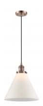 Innovations Lighting 201C-AC-G41-L-LED - Cone - 1 Light - 12 inch - Antique Copper - Cord hung - Mini Pendant
