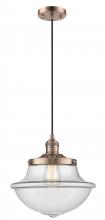 Innovations Lighting 201C-AC-G542-LED - Oxford - 1 Light - 12 inch - Antique Copper - Cord hung - Mini Pendant