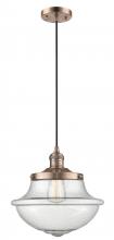 Innovations Lighting 201C-AC-G544-LED - Oxford - 1 Light - 12 inch - Antique Copper - Cord hung - Mini Pendant