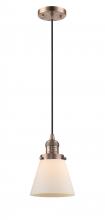 Innovations Lighting 201C-AC-G61-LED - Cone - 1 Light - 6 inch - Antique Copper - Cord hung - Mini Pendant
