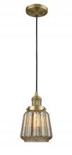 Innovations Lighting 201C-BB-G146-LED - Chatham - 1 Light - 7 inch - Brushed Brass - Cord hung - Mini Pendant