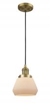 Innovations Lighting 201C-BB-G171-LED - Fulton - 1 Light - 7 inch - Brushed Brass - Cord hung - Mini Pendant