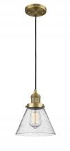 Innovations Lighting 201C-BB-G44-LED - Cone - 1 Light - 8 inch - Brushed Brass - Cord hung - Mini Pendant