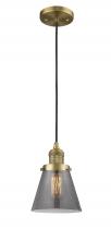 Innovations Lighting 201C-BB-G63-LED - Cone - 1 Light - 6 inch - Brushed Brass - Cord hung - Mini Pendant