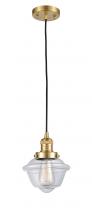 Innovations Lighting 201C-SG-G532-LED - Oxford - 1 Light - 7 inch - Satin Gold - Cord hung - Mini Pendant