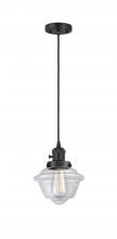 Innovations Lighting 201CSW-BK-G532-LED - Oxford - 1 Light - 7 inch - Matte Black - Cord hung - Mini Pendant