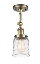 Innovations Lighting 201F-AB-G513 - Bell - 1 Light - 5 inch - Antique Brass - Semi-Flush Mount